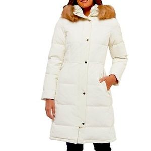 NWOT Kate spade faux fur long puffed hooded jacket